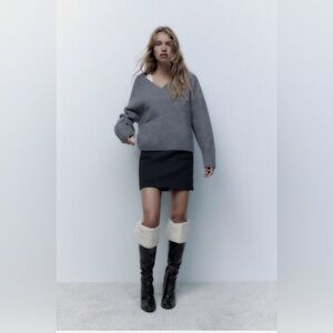 Zara Black Boots with Sherpa lining